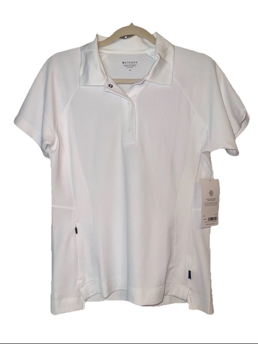NWT Athleta Everyday Polo Tee - White Women’s Medium